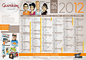 Calendrier 2012 Graphicom. Calendrier personnalisé pour faire connaîter vos compétences à vos clients