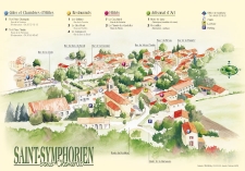 Plan de ville aquarellé de Saint-Symphorien